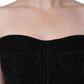 Black Bustier Sleeveless Corset Blouse Top