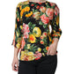 Multicolor Floral Viscose Round Neck Blouse Top