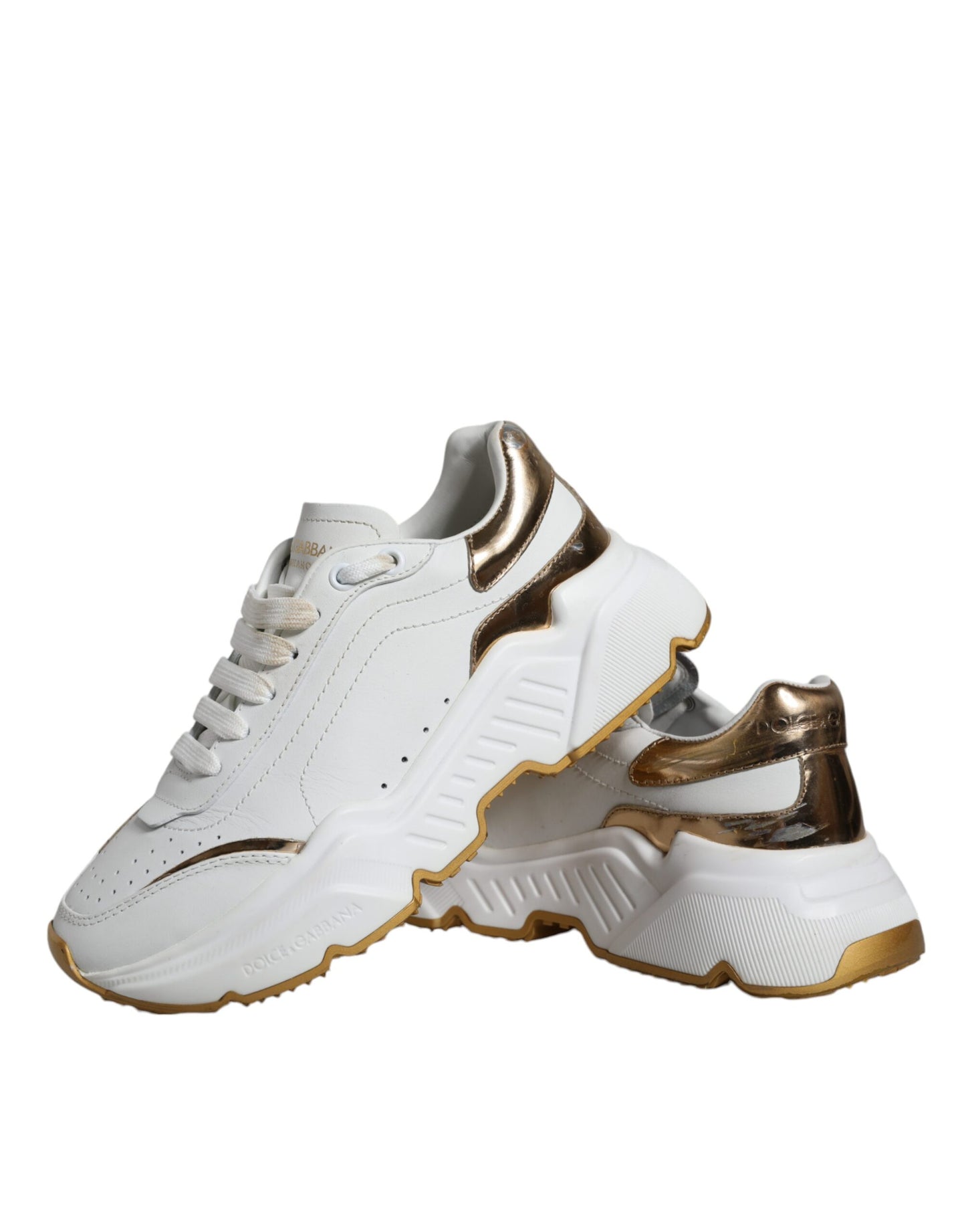 White Gold DAYMASTER Leather Sneakers Shoes