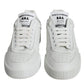White Calfskin Leather Miami Low Top Sneakers Shoes