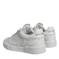 White Calfskin Leather Miami Low Top Sneakers Shoes