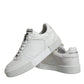 White Calfskin Leather Miami Low Top Sneakers Shoes