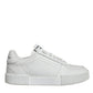 White Calfskin Leather Miami Low Top Sneakers Shoes