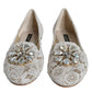 White Lace Crystal Ballet Flats Loafers Shoes