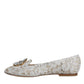 White Lace Crystal Ballet Flats Loafers Shoes