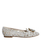White Lace Crystal Ballet Flats Loafers Shoes
