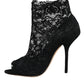 Black Stretch Taormina Lace Boots Shoes