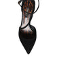 Black Suede Ankle Strap Pumps Heels Shoes