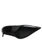 Black Patent Leather Zipper Heels Pumps Shoes