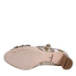 Gold Jacquard Crystal Mary Janes Pumps Shoes