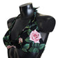 Black Rose Halter Beachwear Swimwear Bikini Top
