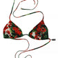 Multicolor Geranium Halter Beachwear Bikini Top