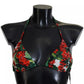 Multicolor Geranium Halter Beachwear Bikini Top