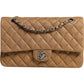 Dark Gold Caviar Medium Classic Double Flap Shoulder Bag