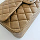 Dark Gold Caviar Medium Classic Double Flap Shoulder Bag