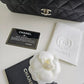Black Caviar Medium Classic Double Flap Quilted Shoulder Bag
