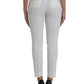 Elegant White Mid-Waist Tapered Pants