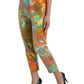 Multicolor High Waist Cropped Pants