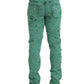 Green Crystals Cotton Stretch Slim Jeans