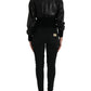 Elegant Black Leather Blouson Jacket
