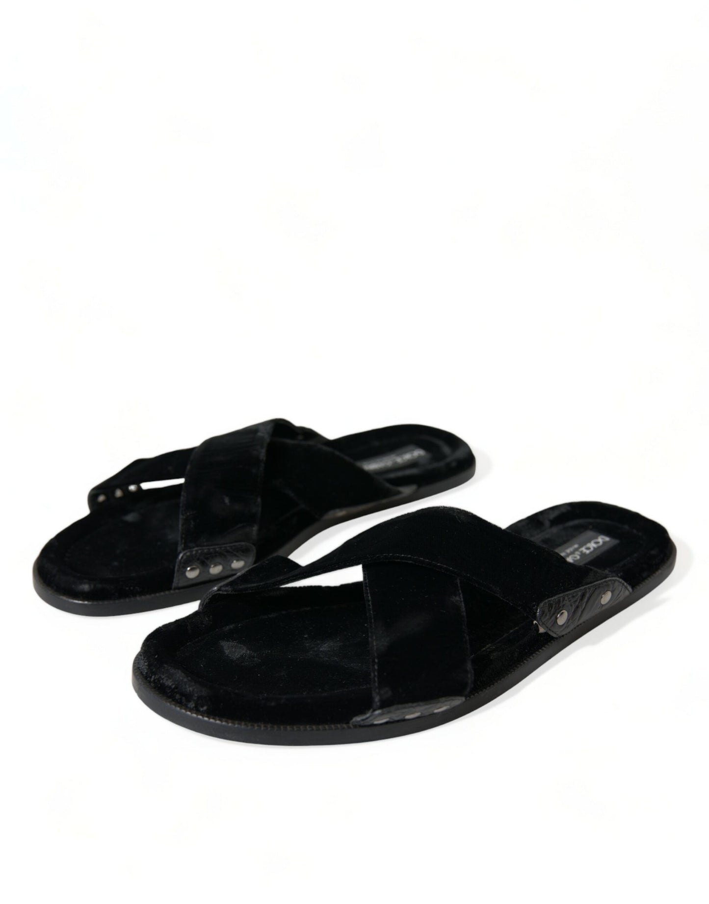 Elegant Black Cross Strap Slide Sandals