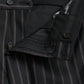Black Striped Wool Skinny Dress Pants