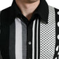 Elegant Striped Silk Blend Cardigan
