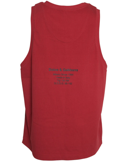 Red Leopard Print Sleeveless Tank T-shirt