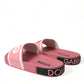 Chic Pink Calf Leather Slide Flats