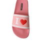 Chic Pink Calf Leather Slide Flats