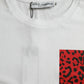 White Red Leopard Cotton Crew Neck T-shirt