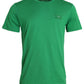 Green Logo Patch Cotton Crew Neck T-shirt