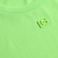 Neon Green Embossed Logo Crew Neck T-shirt