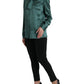 Elegant Dark Green Silk Blouse Top