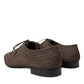 Elegant Raffia Upper Derby Shoes - Lace Up in Brown