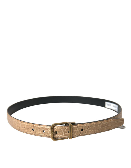 Elegant Beige Leather Belt