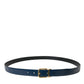 Elegant Blue Calf Leather Belt