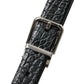 Elegant Alligator Leather Belt in Black