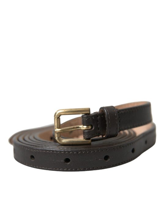Elegant Dark Brown Leather Waist Belt