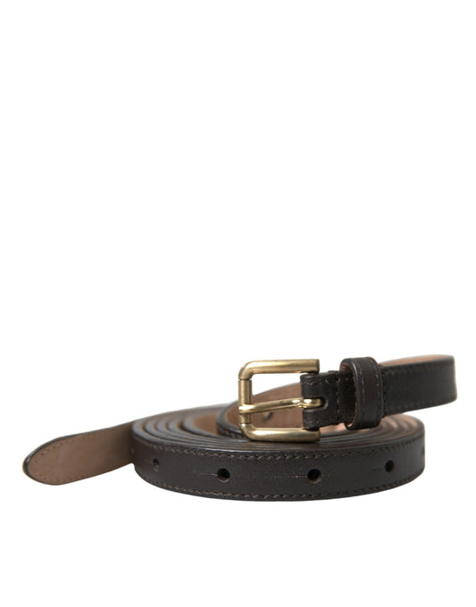 Elegant Dark Brown Leather Waist Belt