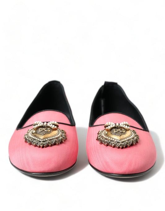 Elegant Moiré Audrey Slippers with Bejeweled Heart