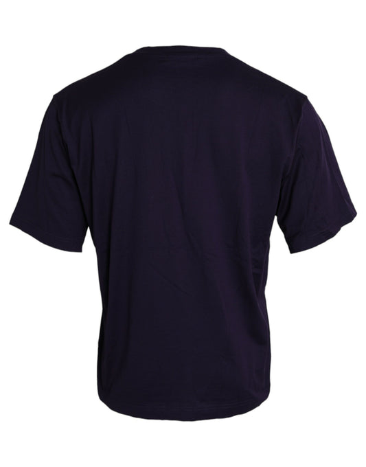 Purple Logo Patch Short Sleeve Cotton T-shirt