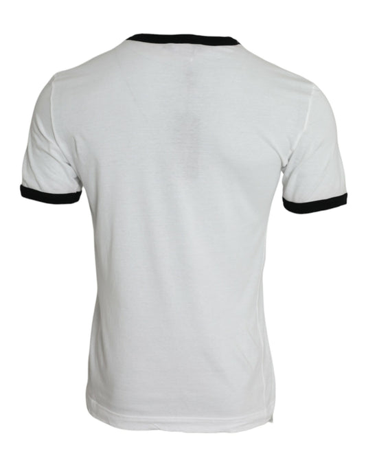 White Sacred Heart Cotton Crew Neck T-shirt
