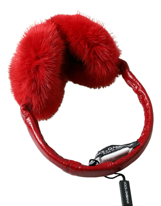 Red Mink Fur Elegance Ear Muffs