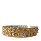 Elegant Gold-Tone Faux Pearl Floral Belt