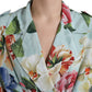 Elegant Floral Silk Trench Jacket