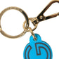 Elegant Blue & Gold Keychain Accessory