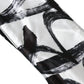 White Black Logo Print Silk Head Band Hat Men