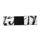 White Black Logo Print Silk Head Band Hat Men
