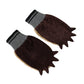 Beige Acrylic Knitted Fur Wrist Mitten Gloves